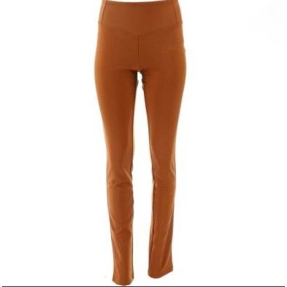 Women With Control Pants Womens 3X Petite Bootcut Tummy Slims Copper Brown 3XP